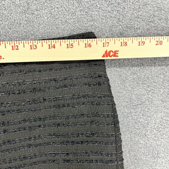 Forever 21 Tweed Mini Skirt womens Size 10 Black Pencil Stripe lined open back - Picture 9 of 12
